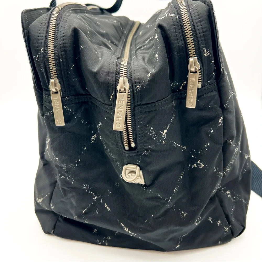 CHANEL Travel Line  Nylon Weekender Travel Bag Black - Picture 4 of 16